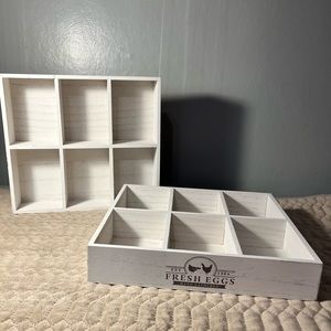 2 Farm Fresh Egg wooden crates